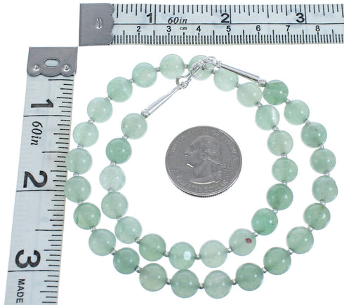 Southwestern Aventurine Sterling Silver Bead Necklace BX120551